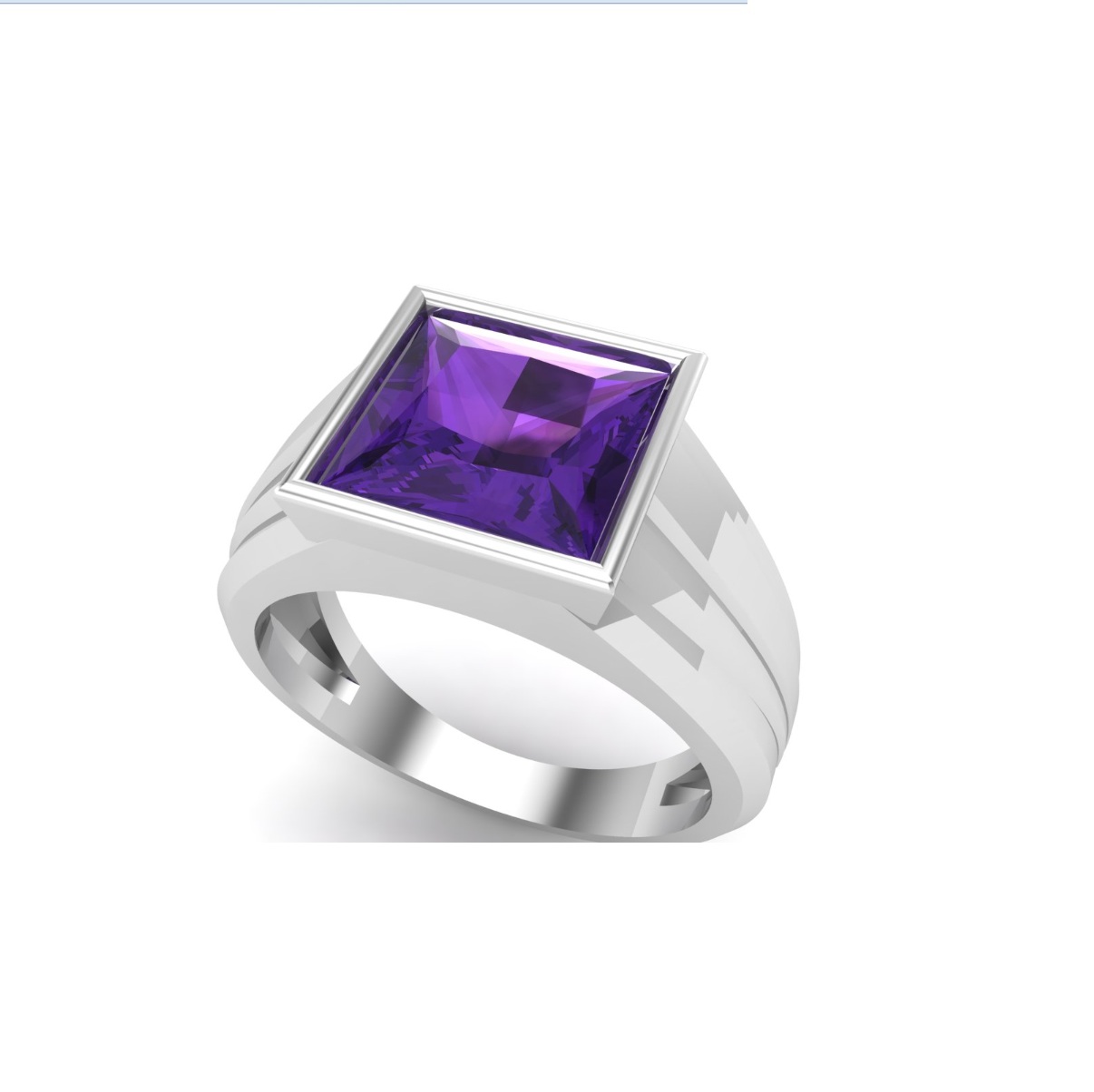 Bague amethyste argent Oslo chevaliere